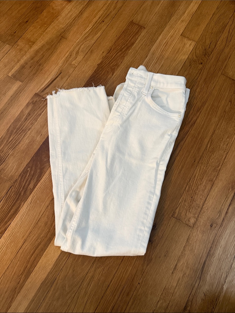 Mother Off White High-Rise Straight Leg Women’s Jeans